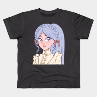 Lolita blue hair girl Kids T-Shirt